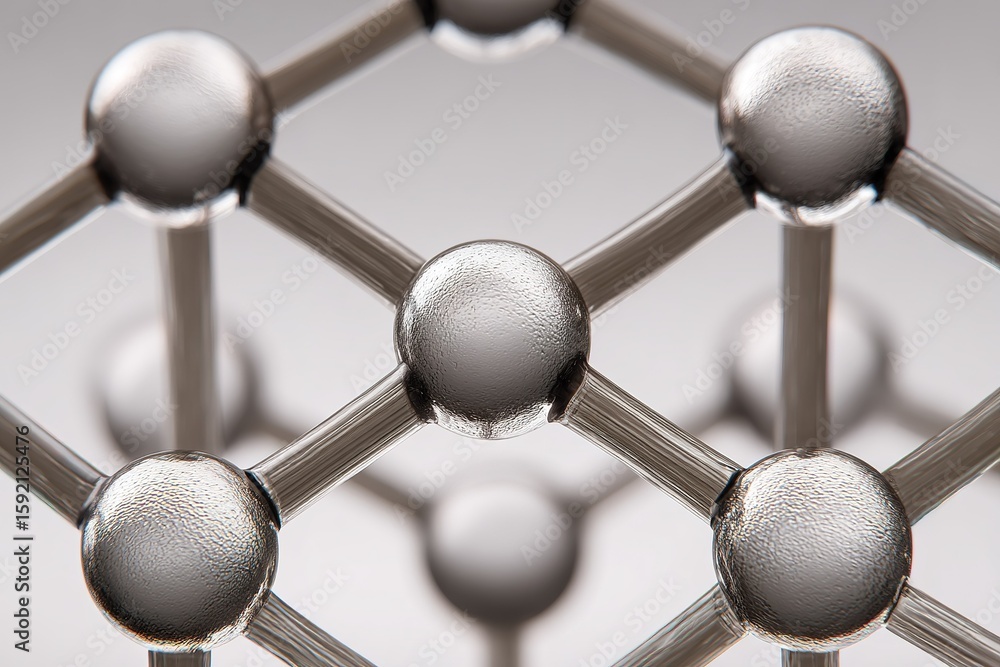 Aufkleber understanding the structure of a metallic lattice captured up close in silver tones