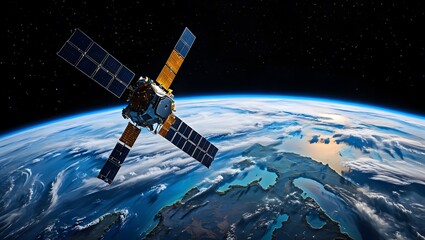 Fototapeta premium satellite dish on earth
