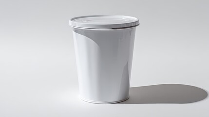 White food container, lidded