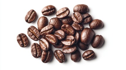 Obraz premium Pile of Coffee Bean on White Background