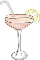 Cocktail in a tall stemmed glass