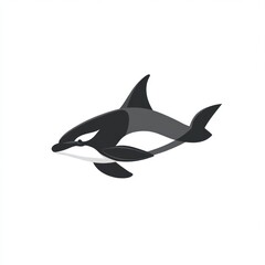 Obraz premium Simple black and gray orca graphic