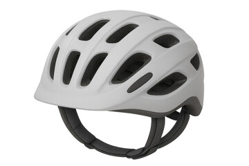 Modern white bicycle helmet isolated on transparent background