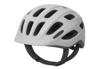 Modern white bicycle helmet isolated on transparent background