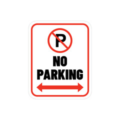Red and black no parking logo icon for restricted area