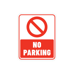Red and black no parking logo icon for restricted area