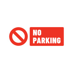 Red and black no parking logo icon for restricted area
