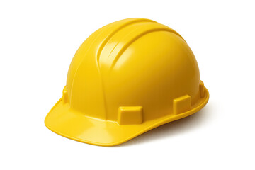 Fototapeta premium Yellow safety helmet isolated on transparent background, ensuring construction site protection and worker safety