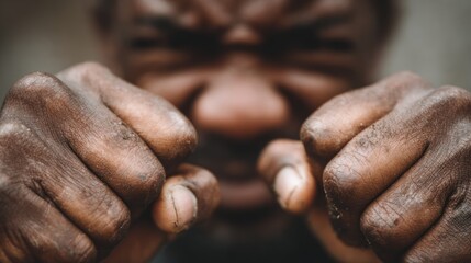 Close-up of a man's fists