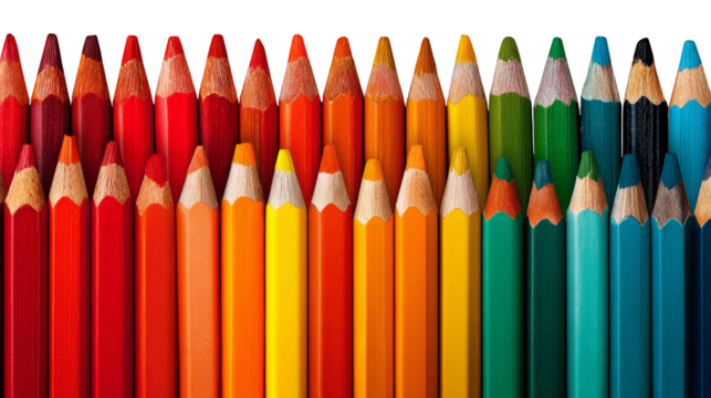 A vibrant row of colored pencils ready for artistic expression 