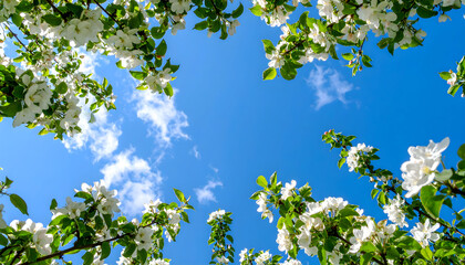 White Blossoms Against A Vivid Blue Sky