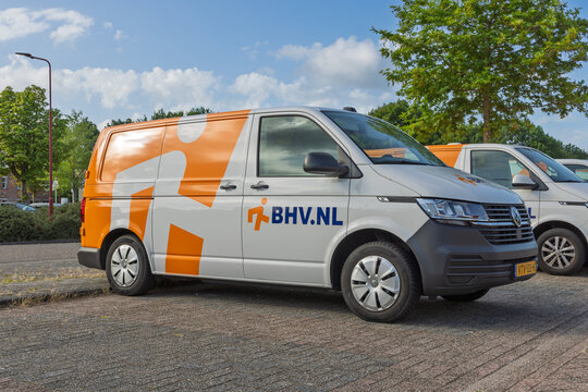 A white van with  "BHV.NL" branding. BHV stands for "company emergency response." They provide first aid in the event of accidents. Nieuwegein, Netherlands. 15 July 2025.