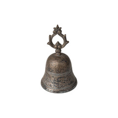 Fototapeta premium Old rusty servant or call bell isolated over white background