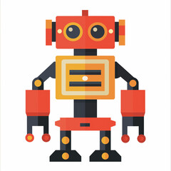Naklejka premium cartoon robot toy on white background