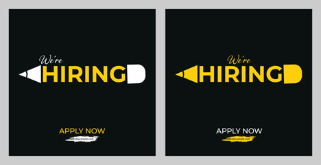 Recruitment advertising template. Recruitment Poster, Job hiring poster, social media, banner, flyer. Digital announcement job vacancies layout