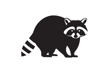 Simple Raccoon Silhouette Graphic Minimalist Raccoon Icon Vector