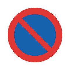 No parking sign with red circle and diagonal slash