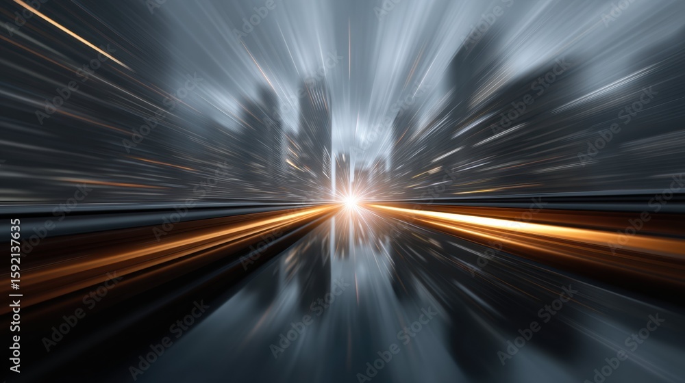 Poster accelerated digital signals in futuristic virtual space urban environment dynamic viewpoint technolo