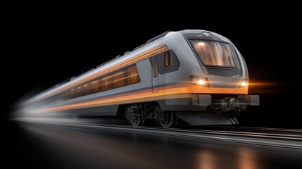 Fototapeta premium Dynamic Data Train with Glowing Visualization Futuristic Concept High-Speed Transport Dark Environment Close-Up View