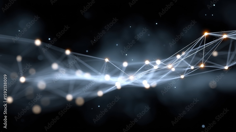 Poster dynamic viewpoint of a digital communication network in technology abstract environment visual conte