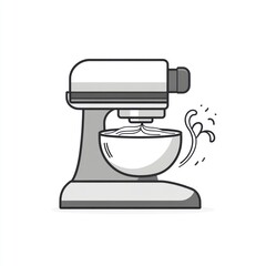 Simple illustration of a stand mixer