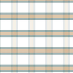 Wide Plaid Seamless Pattern in Soft Teal and Peach