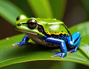 Close-up of a vibrant frog