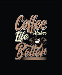 Caffeine Tee Design, EPS, VECTOR

