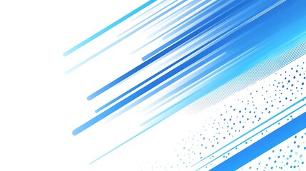 Abstract blue lines speed across a white background presentation design, featuring a simple flat illustration in a minimalist, with a large copy space .