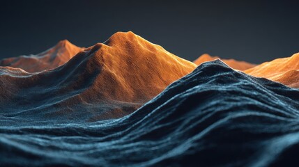A digital landscape of mountains