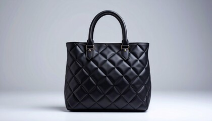 Diamond Detail: Luxe Quilted Black Handbag