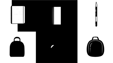 Backpack notebook pen and book vector illustration for school supplies and study material design needs vector