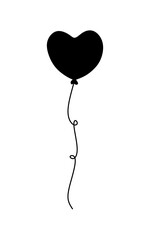 Balloons silhouettes set. Collection of different balloon shapes. Birthday gift concept. Vector illustration isolated on white.
