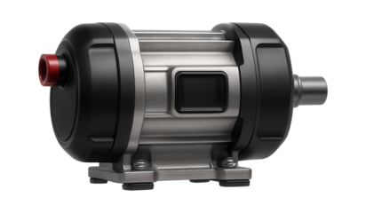 Oil-injected rotary screw compressor with a compact footprint for an industrial manufacturing facility.