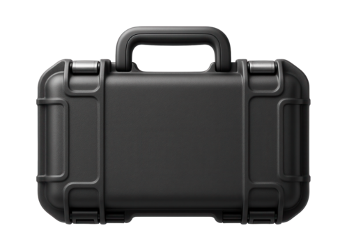 Water-resistant plastic tool case with secure latches for protecting electric screwdrivers in an outdoor setting.