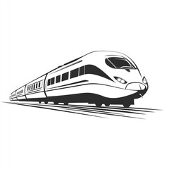 Fototapeta premium Fast train on white background