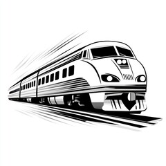 Fototapeta premium A stylized black and white train