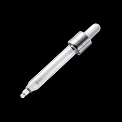 Clear glass dropper bottle with silver top