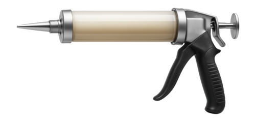 Flexible acrylic latex adhesive in a caulking gun tube for sealing gaps in window frames during home renovations.