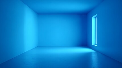 Blue Studio. Blue back drop. 3d rendering , isolated on white background, , copy space, copy space for text, .