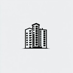 Fototapeta premium Simple graphic of multiple apartment buildings
