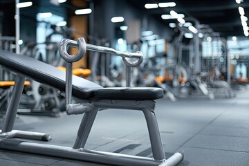 Fototapeta premium Gym interior with exercise equipment