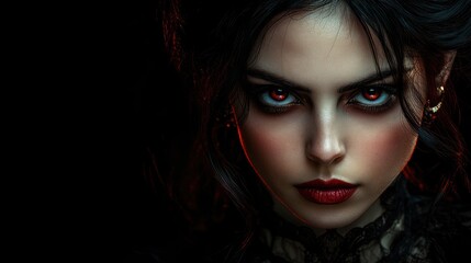 Fototapeta premium Dark, captivating female portrait