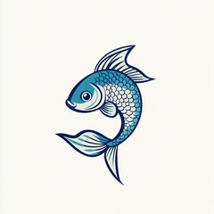 Fototapeta premium Cute stylized fish illustration