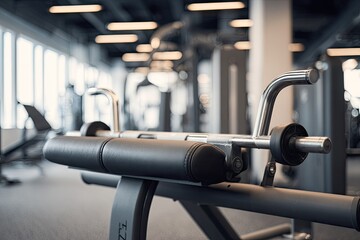 Gym equipment in a modern fitness center