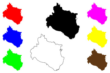 Hitachinaka city (Japan, Nihon-koku or Nippon-koku, Kanto region) map vector illustration, scribble sketch Hitachinaka-shi map