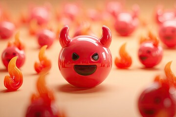 Red devil emoji surrounded by flames (1)