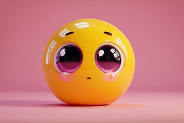 Sad, round emoji with teary eyes