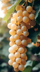 Pale Grapes Cluster Vines.