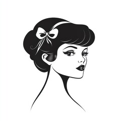 Elegant lady profile, vintage style